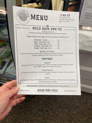 Menu back