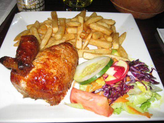 pollo a la brasa w/fries & salad