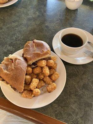 French dip and tater tots