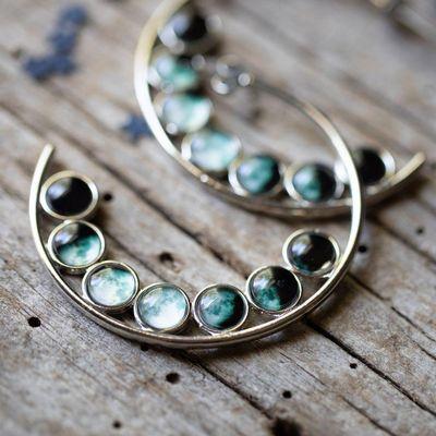 Hand made crescent moon earrings.