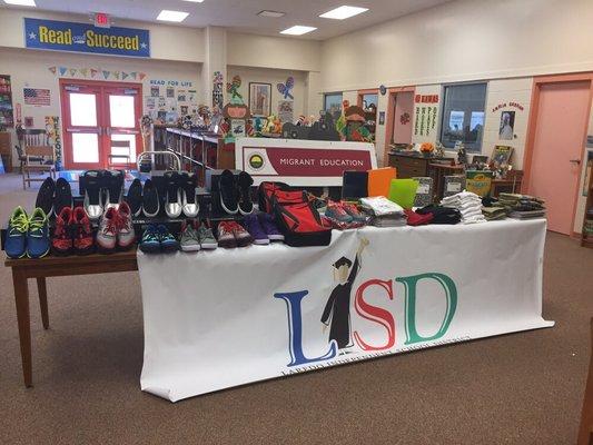 Back to School Drive Presentation to Migrant Program at Laredo ISD.