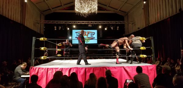 TV Filming of SWE Fury in The Old Gin Ballroom.  Converted to a small studio audience for a national TV Taping