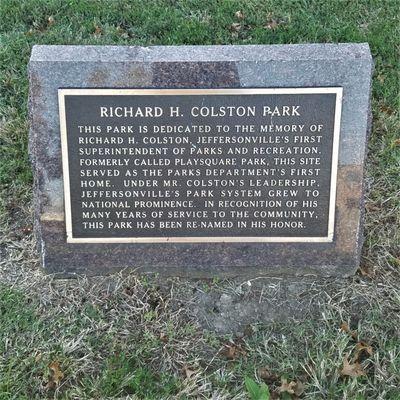 Dedication plaque for the western half of this greenspace