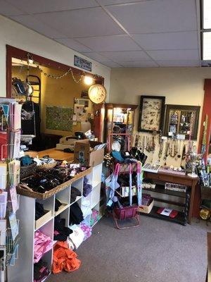 Front jewelry and sale items shelves