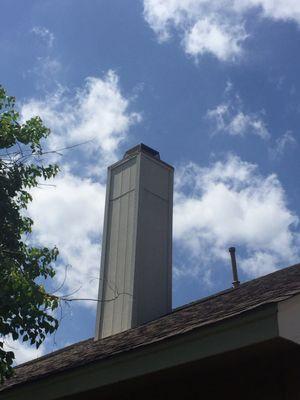 New chimney before painting.