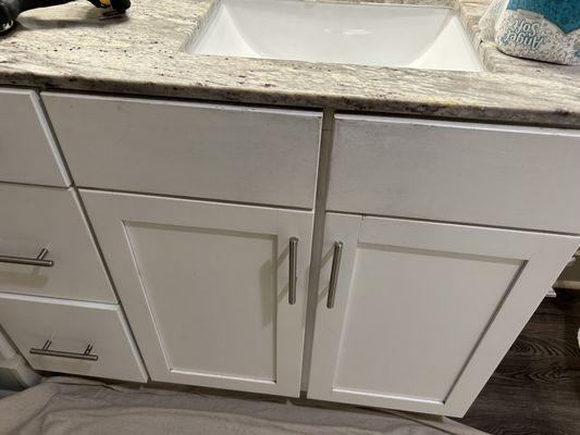 Cabinets that in need of fresh paint