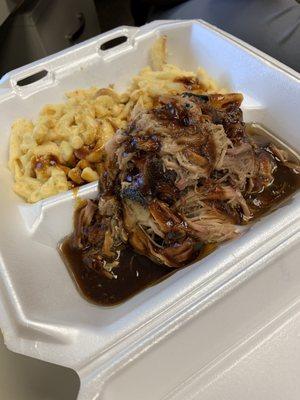 Pulled pork and Mac n cheese