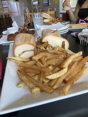 Steak and Cheese Sub with fries