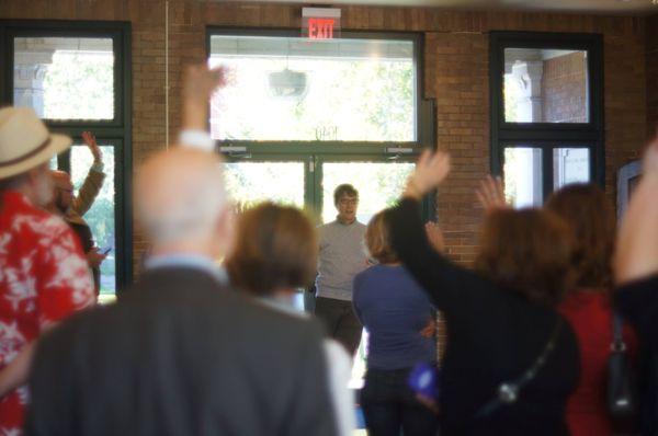 CRHC staff leads guests on a tour