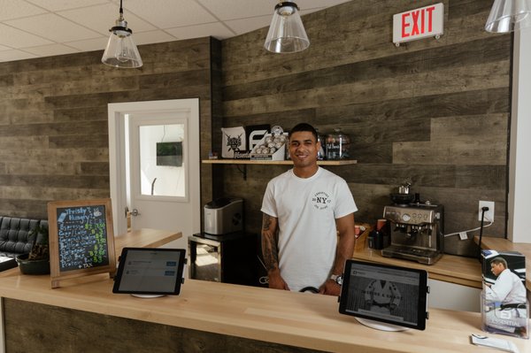 Front desk and coffee bar