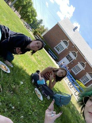 me and my friends at lunch