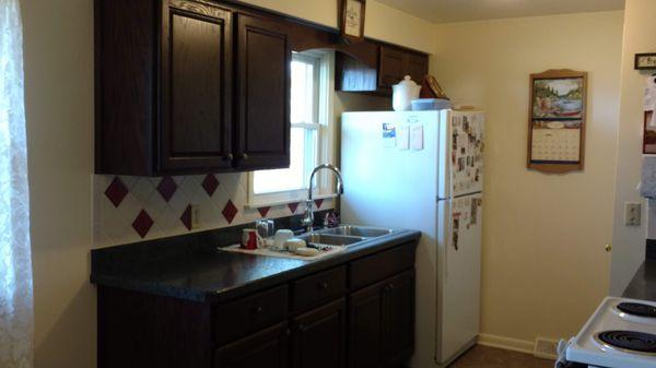 Kitchen cabinet installation, new floor install