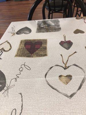 Tablecloth with hearts