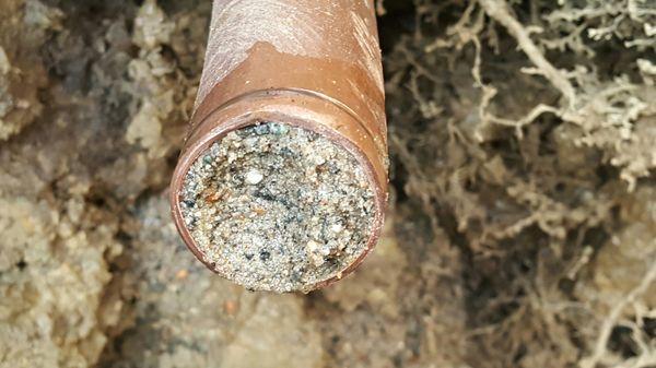 Sand in a pipe after a water main break!