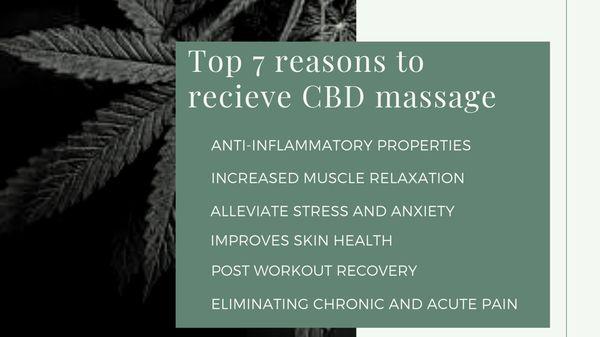 Top 7 reasons to schedule your CBD massage today!