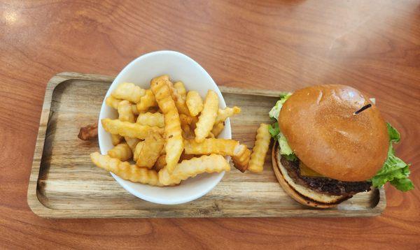 The burger and fries did look pretty good