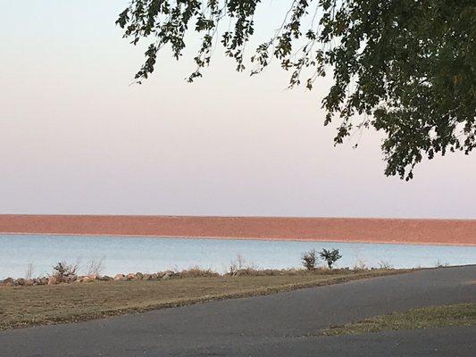 View of Foss Lake and the dam