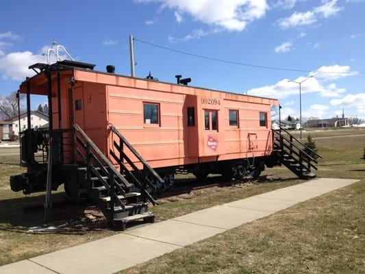 This stuffed & mounted caboose is one of the last rib-siders built in the Milwaukee Road shops, in 1951, in Milwaukee.