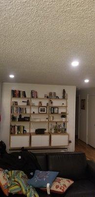 Recessed can lighting in the living room