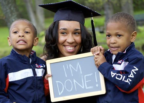 Nothing like nephews happy to celebrate with their aunt.