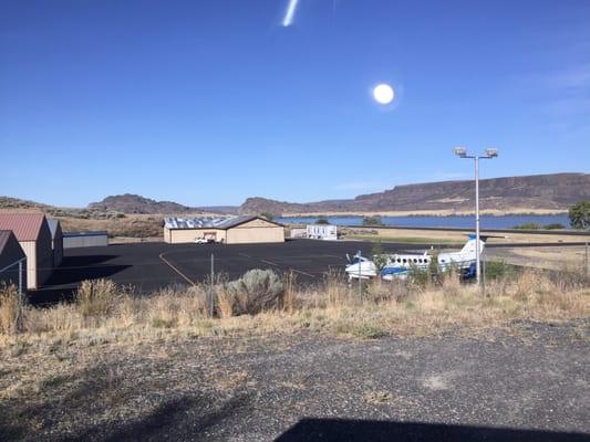 The airport hangar