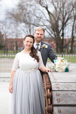 Custom wedding dress.