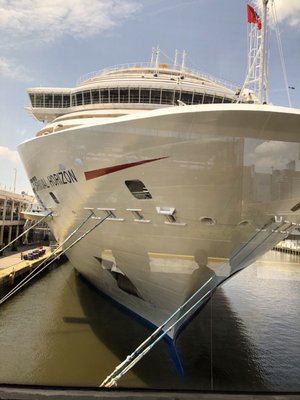 Exterior of Carnival Horizon viewed from terminal