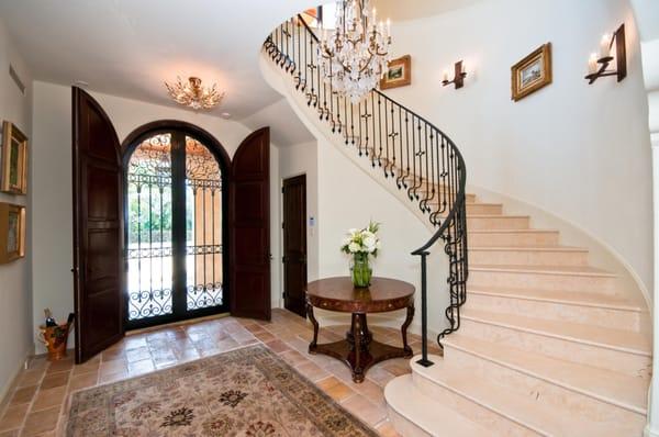 The entry foyer of a home sets the tone for the total experience of the quality of a  home.