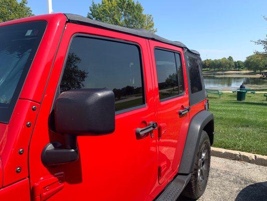 Tinted Jeep Wrangler windows