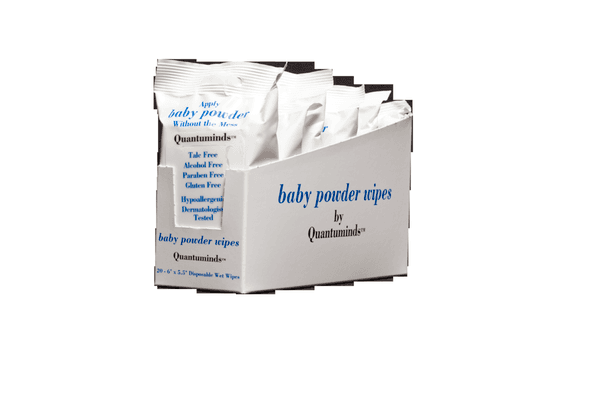 Pure soft dry absorbent cornstarch baby powder can now be applied by a disposable wet wipe!