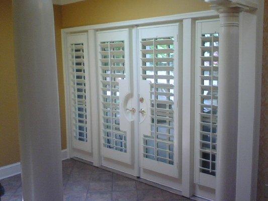 Plantation Shutters With French Door Cut Out