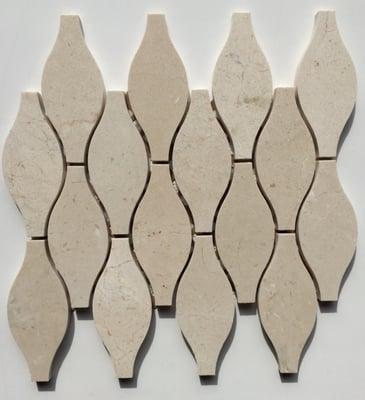 Crema Marfil 'Vase' mosaic, polished
 IN STOCK