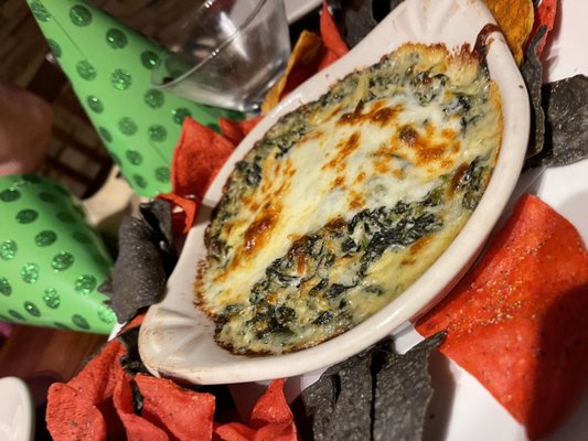 Creamy crab and spinach dip. Mostly all spinach but flavorful