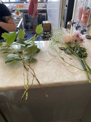 Bouquet making