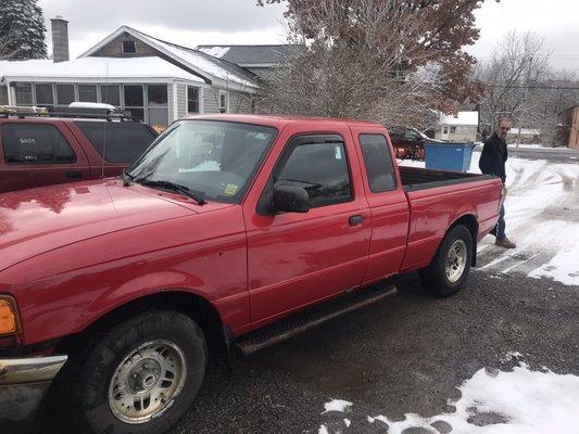 My 2001 Ford Ranger I bought from EML in November 2018. Runs great and gets me where I need to go. Vroom vroom, baby!