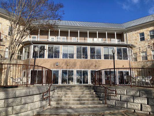 Back of hotel overlooking the Guadalupe River