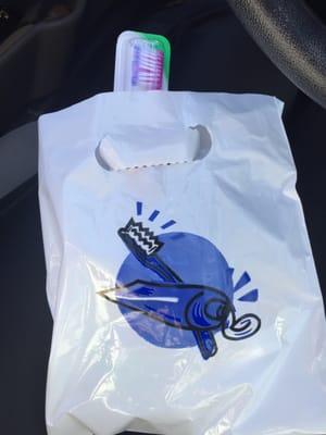 My favorite dentist gave me a dental goody bag!