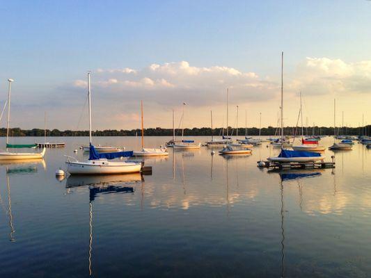 Steps to beautiful Lake Harriet.