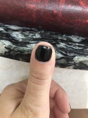 Didn't clean the excess nail polish.