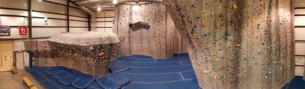 We now have a fully padded bouldering area! (new pads not pictured here)