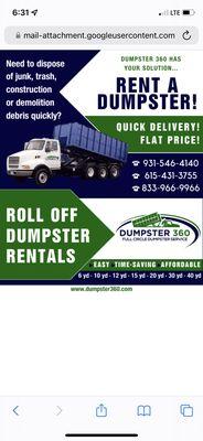 Nashville Tn dumpster rental