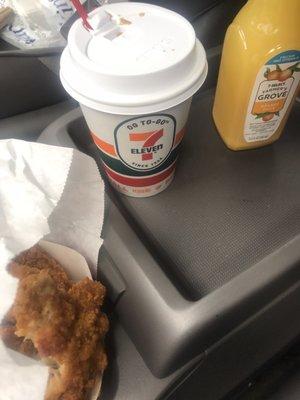 Coffee, OJ and wings