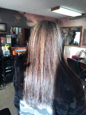 Highlights of Carmel & lowlights of dark chocolate brown