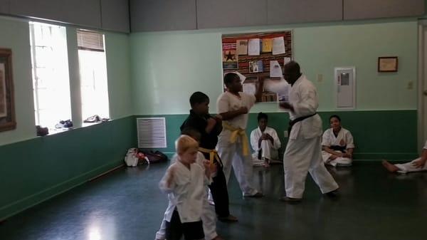 Moring sensei providing instruction.