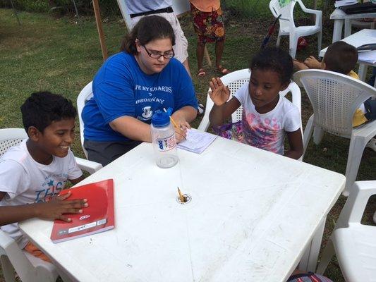 mission trip to Belize - tutoring students