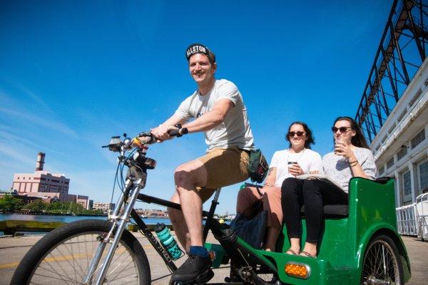 Max, owner of Rogue Pedicab is one of the most veteran vets in the Boston pedicab scene