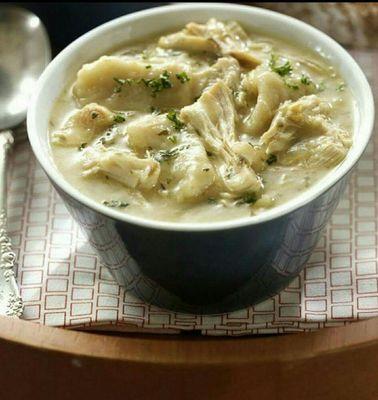 Come by anytime and warm up with a bowl of our Chicken and dumplins!!!