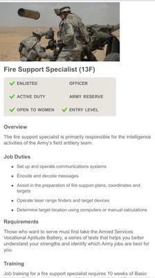 Fire support specialist