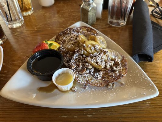 Croissant French Toast with Carmelized Bananas and Toasted Pecans