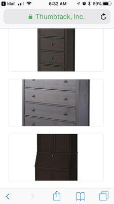 These are more photos of the different pieces of furniture that were included with the description of the project